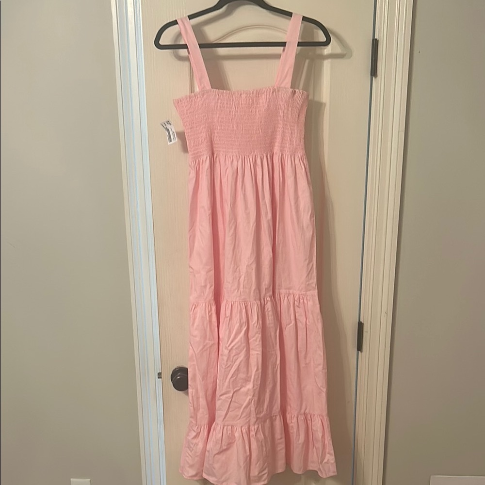 Pink Sleeveless Square Neck Sundress